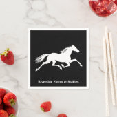 Reitpferdestall Name Schwarz Serviette (Beispiel)