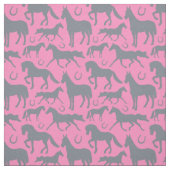 Reitpink Graues Pferdemuster Stoff (Muster)