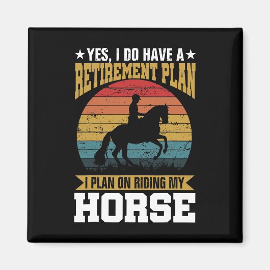 Reitplan Reitpferde Pferde Lover Funny Gi Magnet (Vorne)