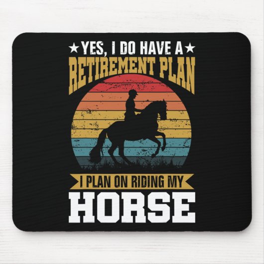 Reitplan Reitpferde Pferde Lover Funny Gi Mousepad (Vorne)