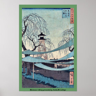 Reitplatz Hatsune, von Ando, Hiroshige Poster