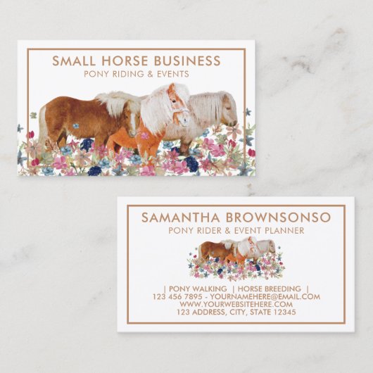 Reitpony Pony Visitenkarte (Vorne/Hinten)