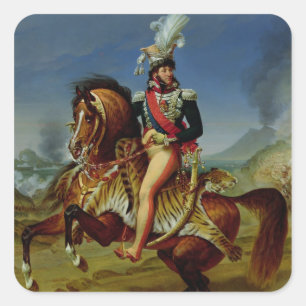 Reitportrait von Joachim Murat 1812 Quadratischer Aufkleber