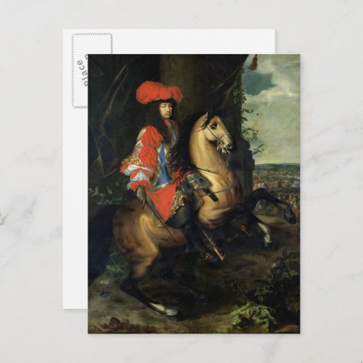 Reitportrait von Louis XIV Postkarte (Vorne/Hinten)
