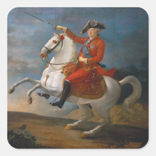 Reitportrait von Louis XVI 1791 Quadratischer Aufkleber (Vorderseite)
