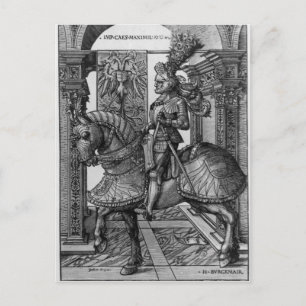 Reitportrait von Maximilian I c.1508 Postkarte