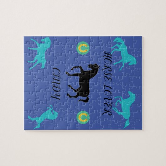 Reitpuzzle mit personalisiertem Namen. Puzzle (Horizontal)