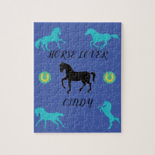 Reitpuzzle mit personalisiertem Namen. Puzzle (Vertikal)