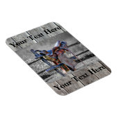 Reitsattel auf dem Corral Fence Western Magnet (Rechte Seite)