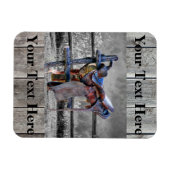 Reitsattel auf dem Corral Fence Western Magnet (Horizontal)