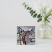 Reitsattel auf dem Corral Fence Western Quadratische Visitenkarte (Stehend Vorderseite)