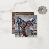 Reitsattel auf dem Western des Korrallenzaubers Mitteilungskarte (Vorderseite/Rückseite Beispiel)