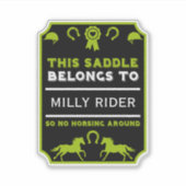 Reitsattel Aufkleber (Vorderseite)