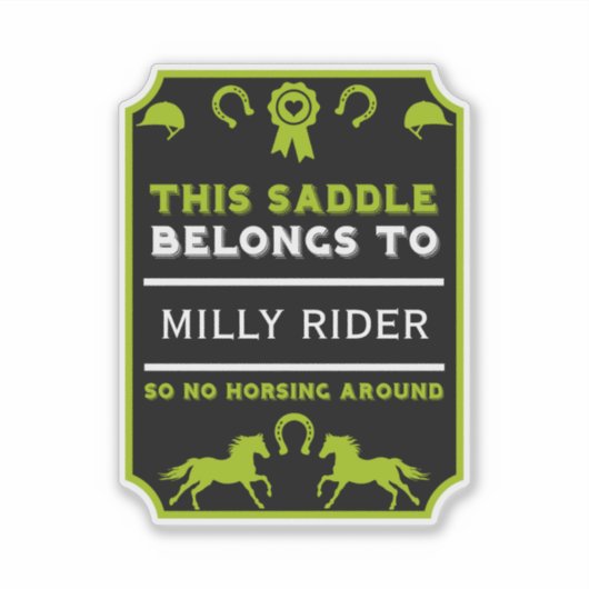 Reitsattel Aufkleber (Vorderseite)