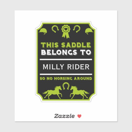 Reitsattel Aufkleber (Blatt)