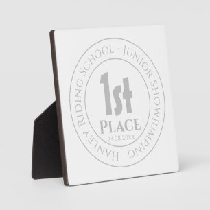 Reitschule Springreiten 1. Preis Trophäe Auszeichn Fotoplatte