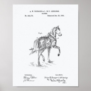 Reitsport 1885 Weißbuch zum Thema Patentkunst Poster