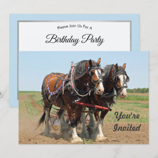 Reitsport Clydesdale Foto Geburtstag Einladung
