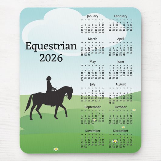Reitsport-Design 2026-Kalender-Mauspad Mousepad (Vorne)