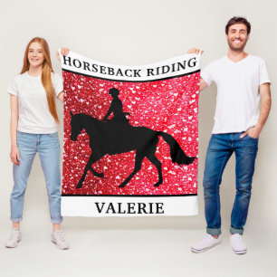 Reitsport Liebe rote Herzen Fleece-Decke Fleecedecke