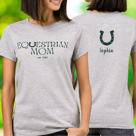 Reitsport-Mama Vintage-gestapelte Typografie T-Shirt