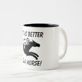Reitsport Pferd Racing Jockey Riding Funny Zweifarbige Tasse (VorderseiteRechts)