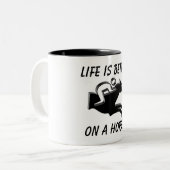 Reitsport Pferd Racing Jockey Riding Funny Zweifarbige Tasse (Vorderseite Links)