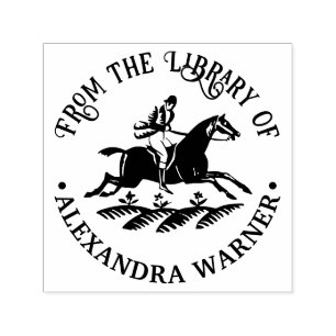 Reitsport Pferd und Reiter Bibliotheksbuch Name  Permastempel