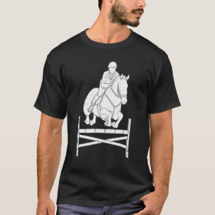 Reitsport-Sprung Front Showspringen Kompass anzeig T-Shirt
