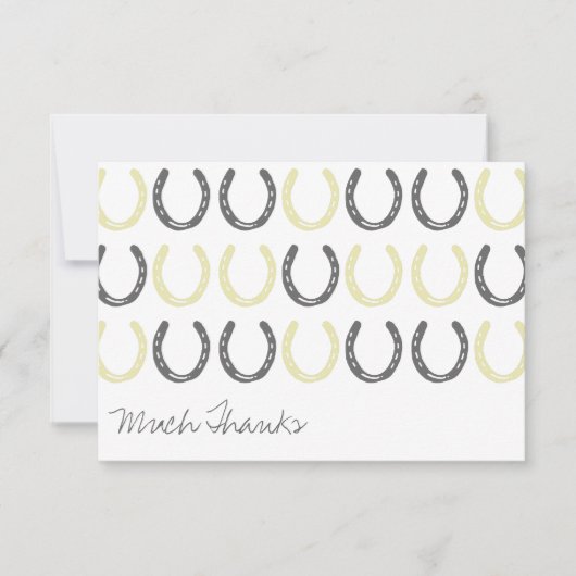 Reitsport Themed Pferdeschuhe Vielen Dank Dankeskarte (Vorderseite)