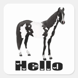 Reitsport Vermisse dich Ich denke an dich Hallo Pf Quadratischer Aufkleber