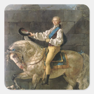 Reitsportrait von Stanislas Kostka Quadratischer Aufkleber