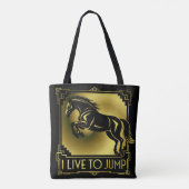 Reitstall I Live to Jump Art Deco Tasche (Rückseite)