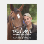 Reitstall Love Stabiles Foto für Pferde Fleecedecke (Vorderseite)