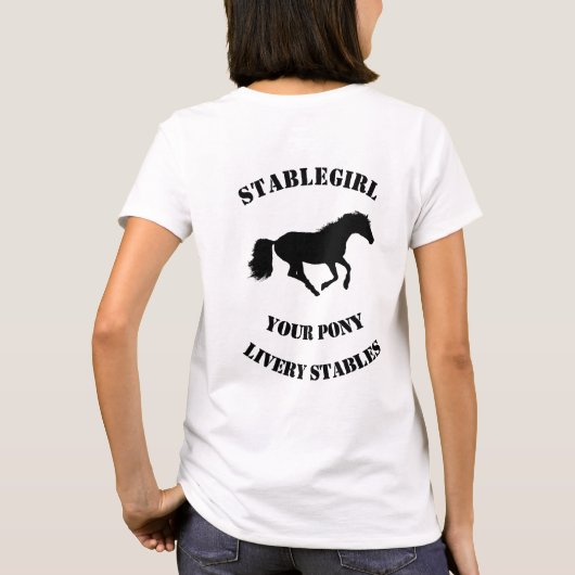 Reitställe für Pferde oder Pferde T-Shirt (Rückseite)