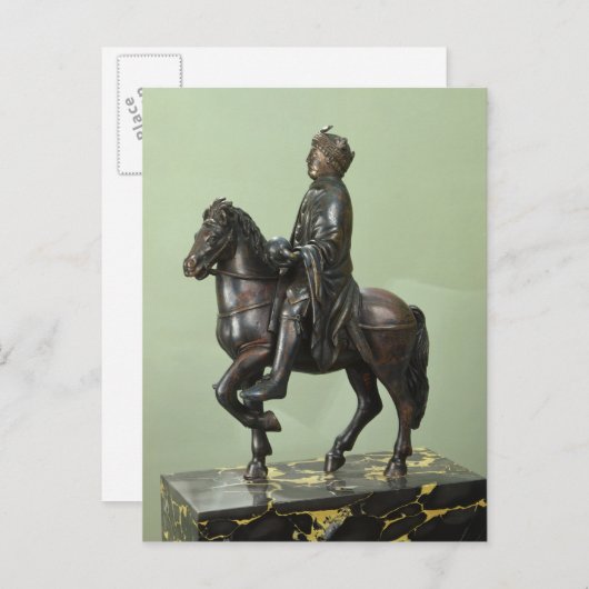 Reitstatue Charlemagne 2 Postkarte (Vorne/Hinten)