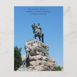 Reitstatue Jaime I. an der Placa Espanya Postkarte