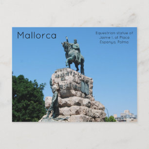 Reitstatue Jaime I. an der Placa Espanya Postkarte