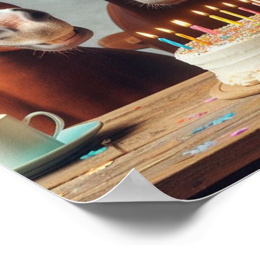 Reitstour Kunst, Pferderäuberparty, Funny Horse Poster (Ecke)