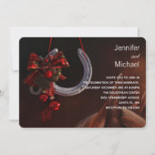 Reitthema Hochzeit von Horseshoe Einladung (Vorderseite)