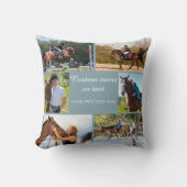 Reittier 6 Foto Collage Blue Keepake Cushion Kissen (Vorderseite)