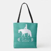 Reittier Cowgirl INDIVIDUELLE NAME Tote Bag Tasche (Rückseite)