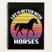 Reittier Geschenk Cowgirl Black Horse Lover Daily  Planer (Vorderseite)