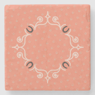Reittier Lucky Horseshoe Pattern Steinuntersetzer