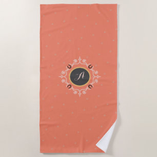 Reittier Mongram Lucky Horseshoe Pattern Strandtuch