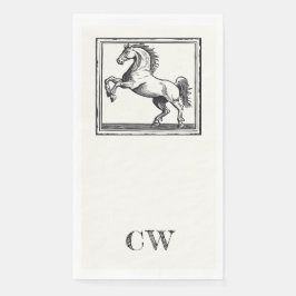 Reittier-Monogramm Vintages Pferd Serviette