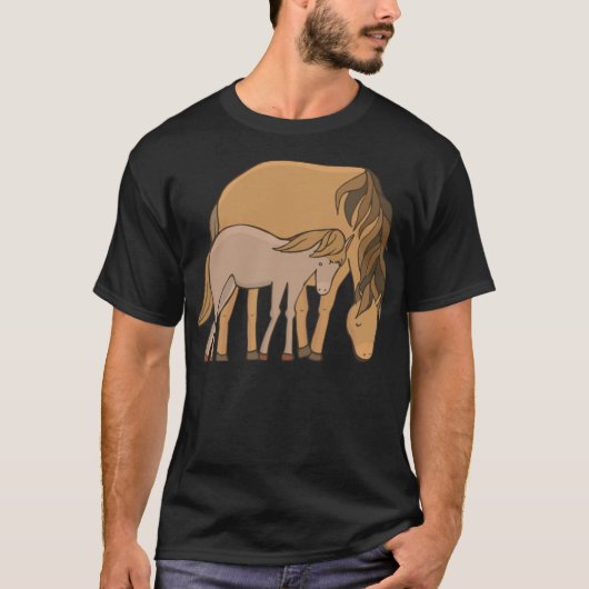 Reittier-Mutter-Kind, das Bauer-Wetttiere reitet T-Shirt (Vorderseite)
