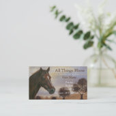 Reittier-Pferd mit Kastanienmare Visitenkarte (Stehend Vorderseite)