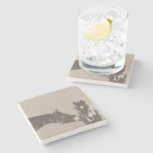 Reittier Steinuntersetzer (Seitenansicht)