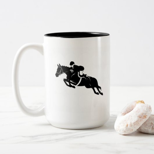 Reittier Zweifarbige Tasse (Mit Donut)